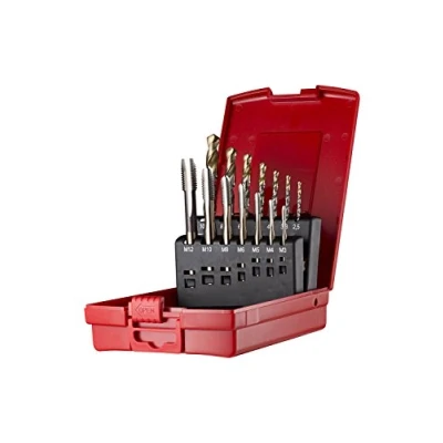 Afbeelding van Dormer L114301 14 delige HSS TiN boren en tappenset Cilindrisch M3 M12 2,5 10,2mm