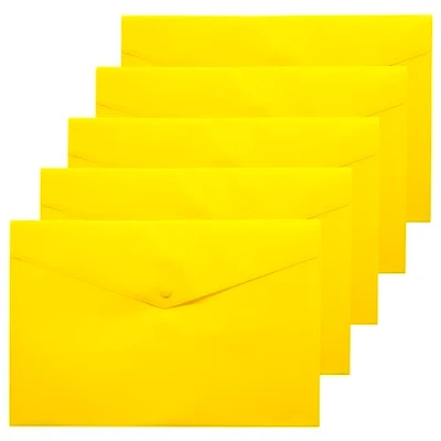 Afbeelding van eco Eco035YELLOW snelhechter met drukknop, 50% gerecycled, A4+, 5 stuks, geel