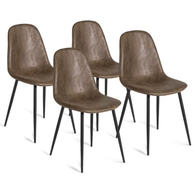 Image de Lot de 4 chaises vintage DALI marron pour salle à manger