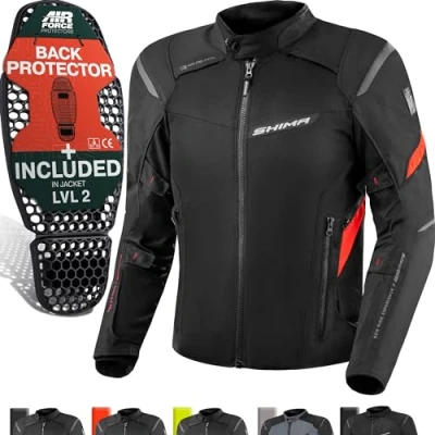 Afbeelding van SHIMA Rush 2.0 Waterproof Zwart Rood Textiele Motorjas Maat S Jas