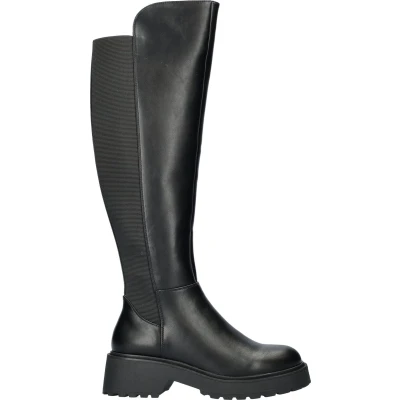 Afbeelding van Steve Madden Callback Plateaulaarzen, Dames, Maat: 40, Black Imitatieleer/ textiel