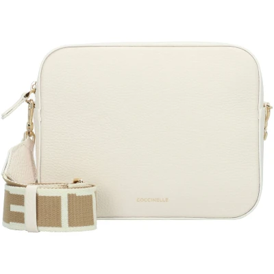 Afbeelding van COCCINELLE Leren Schoudertas Tebe Crossover Bag Blanco Crème