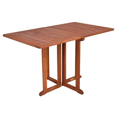 Afbeelding van Spetebo Baltimore Balkontafel, inklapbaar, eucalyptushout, rechthoekig, 120 x 70 cm, eettafel voor buiten, van massief FSC geolied hout, tuin, terras, balkon, tafel