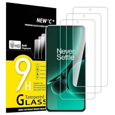 Afbeelding van NEW&#039;C 3 stuks gehard glas voor OnePlus Nord CE 5G, displaybeschermfolie zonder luchtbellen, zeer robuust (0,33 mm HD ultra transparant), hardheid 9H