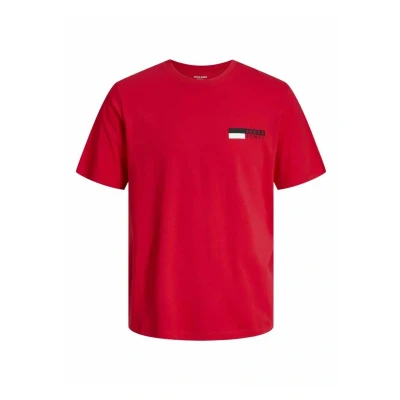 Afbeelding van Jack &amp; Jones Jjecorp LOGO PLAY O NECK Tshirt print, Heren, Maat: Small, True red