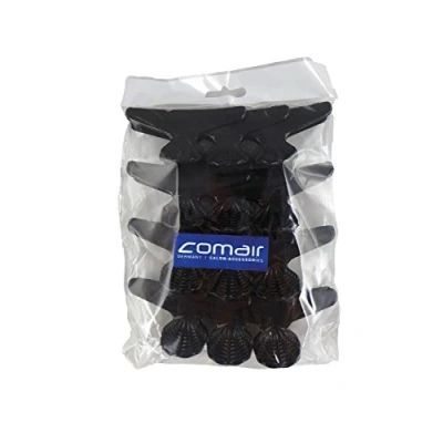 Afbeelding van Comair Afdeelklemmen plastic zwart groot (schelp) 12 stuks