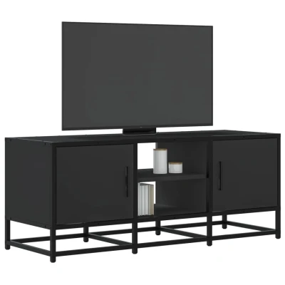 Afbeelding van vidaXL Tv meubel 100x35x41 cm bewerkt hout en metaal zwart