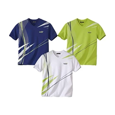 Afbeelding van ATLAS FOR MEN Set van 3 heren T shirts met korte mouwen Verkrijgbaar in grote maten M tot 5XL