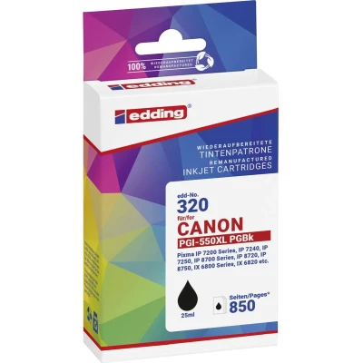 Afbeelding van Edding Inktcartridge vervangt Canon PGI 550XL Compatibel Zwart EDD 320 18 01