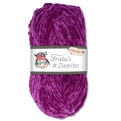 Afbeelding van Frida`s Amigurumi chenillewol, 100 g, tweede wol voor breien en haken, zachte (58, lavendel)