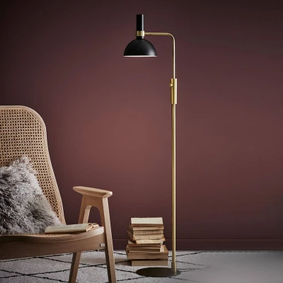 Afbeelding van Dimbare vloerlamp Larry, zwart messing