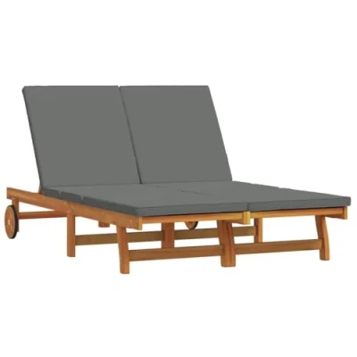 Afbeelding van vidaXL Zonne ligstoel Set van 2 Massief Acaciahout 126 x 200 84 cm