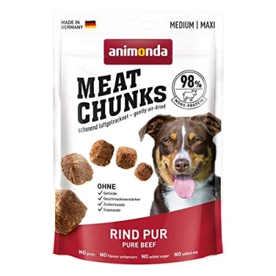 Afbeelding van 4x80g Meat Chunks Puur Rund Animonda Hondensnacks