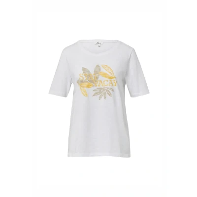 Afbeelding van s.Oliver Dames t shirt Maat XS Vrouwen 01D0 White