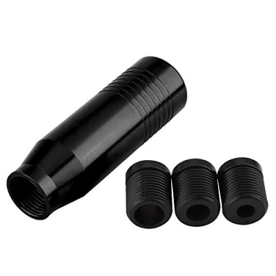 Afbeelding van Versnellingspookknop, universele handmatige automatische pookknop met 3 adapters voor auto versnellingsbak (zwart)