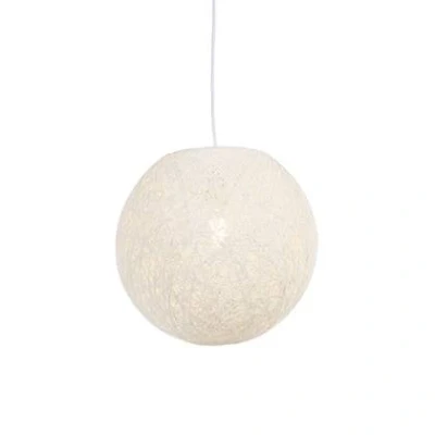 Afbeelding van QAZQA Landelijke hanglamp wit 35 cm Corda