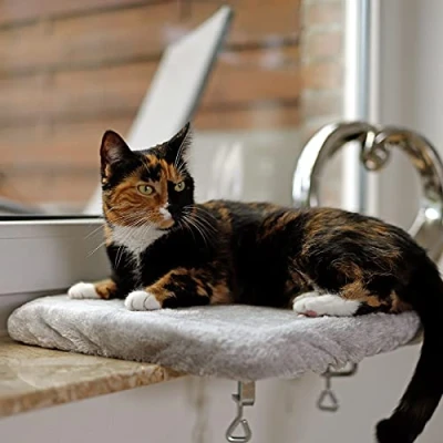 Afbeelding van Ligplank voor vensterbank Kattenligplek Vensterbankligplek Vensterligplek katten Lichtgrijs