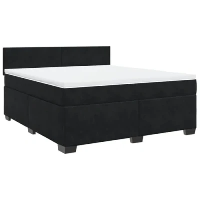 Afbeelding van vidaXL Boxspring met matras fluweel zwart 180x200 cm