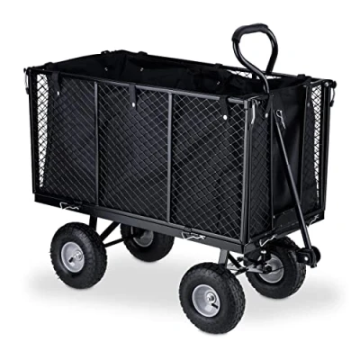 Afbeelding van Relaxdays bolderkar luchtbanden 500 kg transportkar tuinkar bolderwagen groot