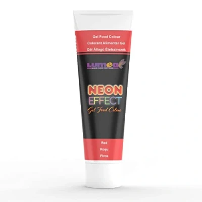 Afbeelding van Voedselkleurstof met neoneffect, gel, tube van 30 g voor fondant, marsepein enz. Bakaccessoires taartdecoratie (rood)