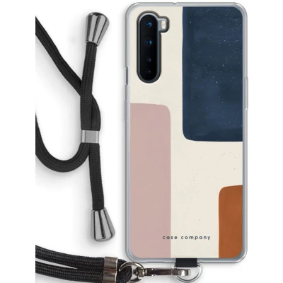 Afbeelding van Case Company® hoesje met Koord geschikt voor OnePlus Nord Geo #5 Telefoonhoesje Zwart Bescherming aan alle Kanten en Over de Schermrand