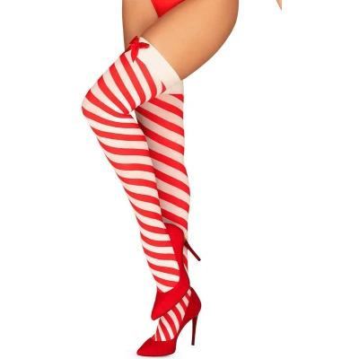 Afbeelding van Obsessive Kissmas Gestreepte Kerst Kousen
