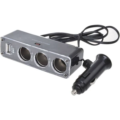 Afbeelding van 019014 IWH Sigarettenaanstekerverdeler Aantal sigarettenaanstekerbussen 3 x Interfaces: USB 1