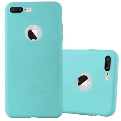 Afbeelding van Cadorabo Hoesje geschikt voor Apple iPhone 7 PLUS / 7S 8 in CANDY BLAUW Beschermhoes gemaakt van flexibel TPU silicone Case Cover