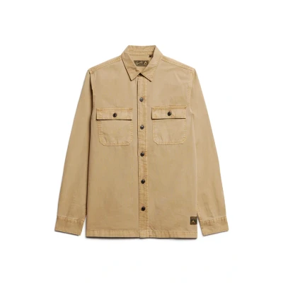 Afbeelding van Superdry Overshirt Military Beige maat XL Heren met Regular fit Pasvorm Katoen Suitable Herenkleding