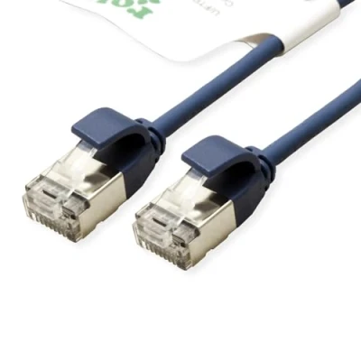 Afbeelding van ROLINE GREEN F/UTP DataCenter Patchkabel Cat.6A (Class EA), LSOH, extra dun, blauw, 1,5 m