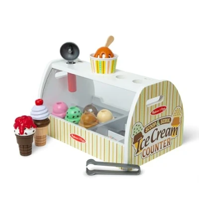 Afbeelding van Melissa &amp; Doug Houten Gletsjer, speelgoed met een toonbank en 28 stukjes, eten, Imitatie speelgoed, Creatief Montessori, Cadeau voor jongens meisjes 3 4 5 6 7 jaar oud