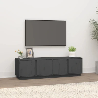 Afbeelding van Tv meubel 140x40x40 cm massief grenenhout grijs