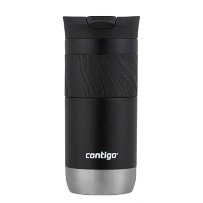 Image de Contigo Byron 2.0 Snapseal Tasse isotherme en acier inoxydable Gobelet étanche à café emporter avec couvercle sans BPA facile nettoyer Réglisse 470 ml