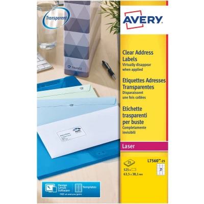 Afbeelding van Avery Clear Address Label Laser L7563