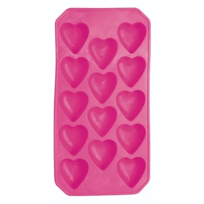 Afbeelding van BarCraft IJsblokjesvorm van siliconen in hartvorm, 26 x 12 cm, roze