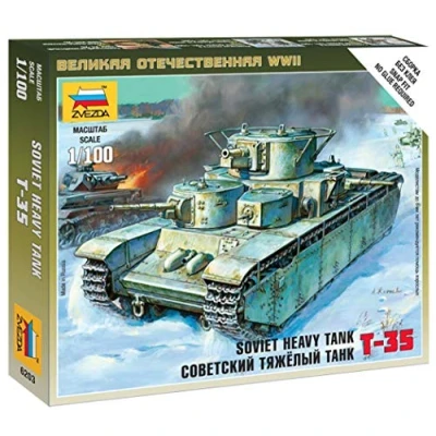 Afbeelding van Zvezda Soviet Tank T 35 (Zve6203) modelbouwsets, hobbybouwspeelgoed voor kinderen, modelverf en accessoires