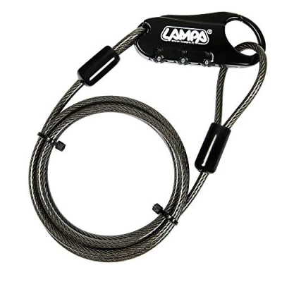 Afbeelding van Portex , cijferslot met spiraalsnoer 150 cm Helm Slot combinatie staalkabel voor fietshelm motorhelm Scooterhelm 4MM