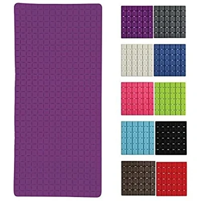 Afbeelding van MSV Douche/bad anti slip mat badkamer rubber paars 76 x 36 cm met zuignappen