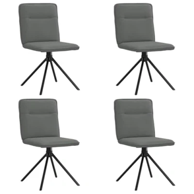 Afbeelding van vidaXL Eetkamerstoelen 4 st stof donkergrijs