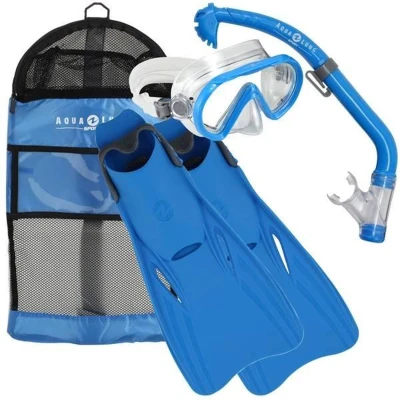 Afbeelding van Aqua Lung Sport Santa Cruz Snorkelset Junior S M Blauw Duikbrillen &amp; Snorkels