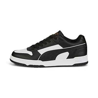 Afbeelding van Puma RBD GAME Unisex Sneakers laag, Maat: 38.5, Black/white/team gold Leer en imitatieleer