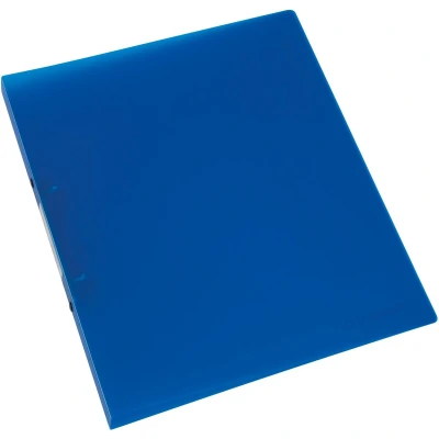 Afbeelding van Q CONNECT ringmap, PP, 2 ringen, 16 mm, transparant blauw ringmap