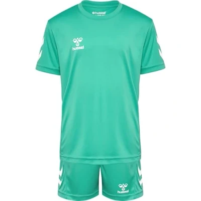 Image de hummel Ensemble de sport pour enfants T shirt et short Coupe régulière Imprimé logo Taille élastique., Atlantide, 164