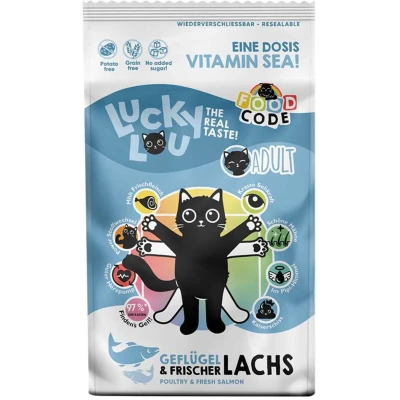 Afbeelding van 1,7kg Lucky Lou Adult gevogelte &amp; zalm droog kattenvoer