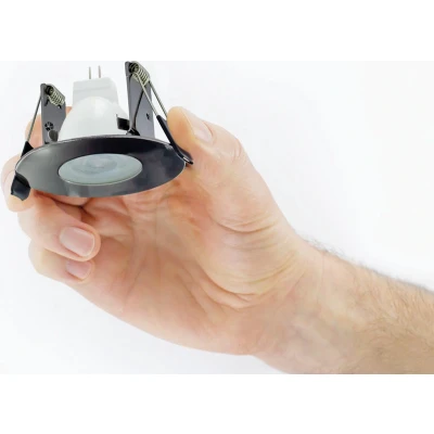 Afbeelding van Integral Evofire Mini Inbouwspot Ø6.4cm Zwart Chroom IP65 Zaagmaat 4.5cm Voor MR11 GU4 of PAR11 GU10 Ø3.5cm