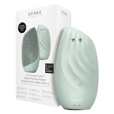 Afbeelding van GESKE SmartAppGuided™ Sonic Thermo Facial Brush &amp; Face Lifter 8 in 1 Huidreiniging anti rimpel Siliconen elektrische reinigingsborstel Gezichtsmassager Reiniging aging