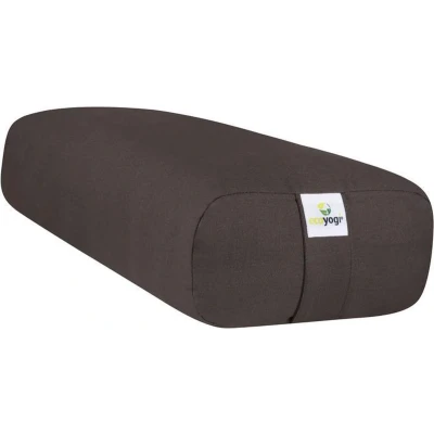 Afbeelding van Yoga Bolster Rectangular Vierkant Ecoyogi 70 x 30 16 cm Antraciet Eco katoen GOTS gecertificeerd