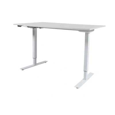 Afbeelding van Lectro Basic bureau, zit sta (69 116cm) hoogte verstelbaar dmv elektromotor met 140x80cm krijtwit 25mm blad en zwart (RAL9005) frame
