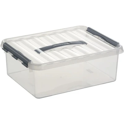 Afbeelding van Sunware Q Line Opbergbox 12 Liter Transparant Metaal Opbergboxen &amp; Kratten