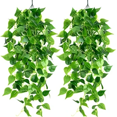 Afbeelding van Firschoie 2 stuks kunstklimopplanten, slinger, 100 cm, kunstklimop, geschikt voor bruiloft, tuin, hangmand, hal, wanddecoratie